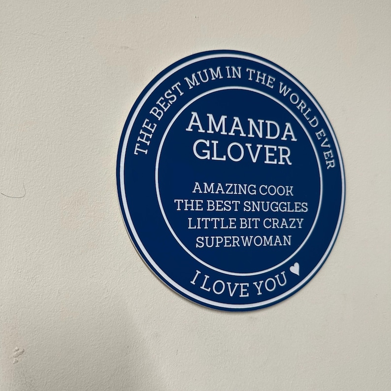 Personalised Blue Heritage Plaque | Novelty Blue Plaque Sign | Laser Engraved Acrylic 20cm | Fun Gift image 6