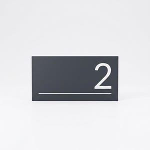 Modern antracitgrå husnummerskylt | Minimalistisk adressskylt | 30 x 15 cm