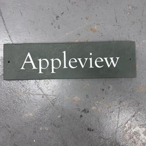 Large Smoky Green Slate Address Sign | Personalised 1 Line House Sign | 40.5 x 10cm image 4