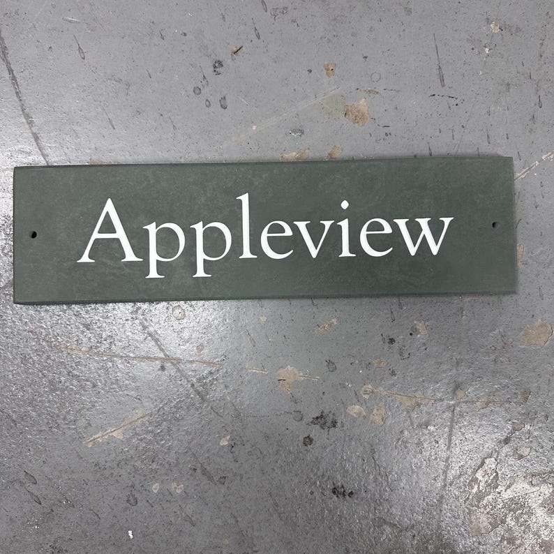 Large Smoky Green Slate Address Sign | Personalised 1 Line House Sign | 40.5 x 10cm image 4