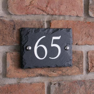 Rustic Slate House Number Plate | Personalized Address Sign | 2 Sizes Available