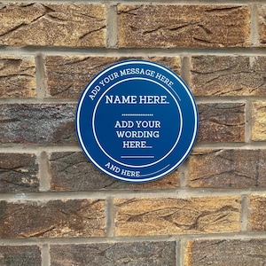 Personalised Blue Heritage Plaque | Novelty Blue Plaque Sign | Laser Engraved Acrylic 20cm | Fun Gift image 8