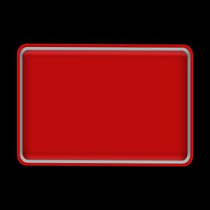 Puede incluir: Un letrero rectangular rojo con esquinas redondeadas y un borde blanco fino. El letrero tiene un acabado brillante y est&aacute; sobre un fondo negro. El dise&ntilde;o general es simple y audaz.