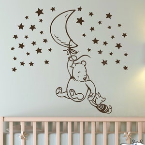 Winnie The Pooh Piglet | Balloon Stars | Vinyl Wall Decal Decor Sticker Nursery Classic Bear