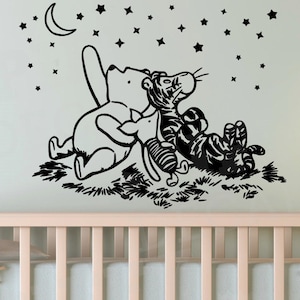 Winnie The Pooh Tigger Piglet Star Gazing Moon Wall Decal Sticker Nursery Classic Winnie The Pooh Bear Spiffy Decals