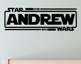 Personalized Star Wars Name With Lightsabers Jedi Knight Vinyl Wall Decal Decor Sticker Custom Name