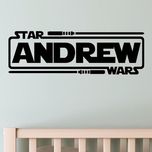 Personalized Star Wars Name With Lightsabers Jedi Knight Vinyl Wall Decal Decor Sticker Custom Name