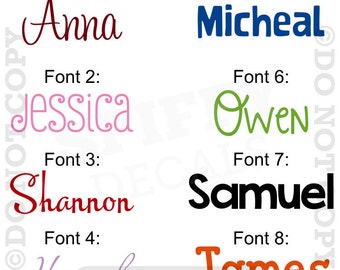 Personalized Custom Name Vinyl Wall Decal Sticker Decor Family Boy Girl