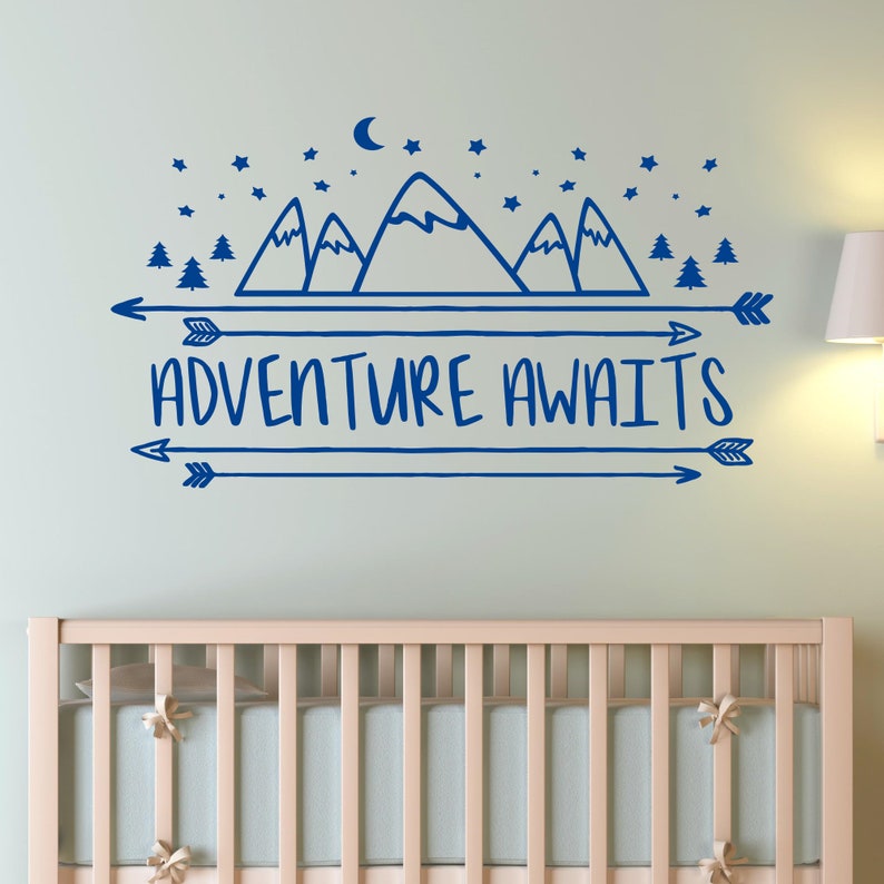 Adventure Awaits Wall Decal Vinyl Sticker Quote Travel With Arrow ...