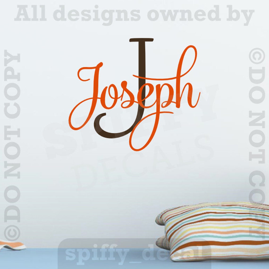 Personalized Monogram Custom Name Vinyl Wall Decal Nursery Bedroom ...