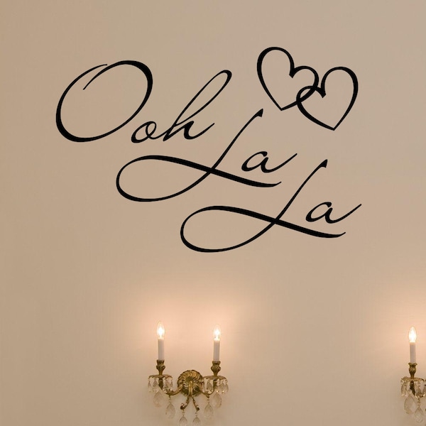 Ooh La La French Fancy hearts vinyl wall decal