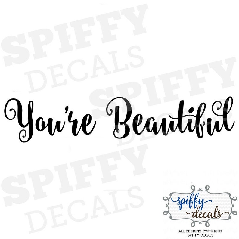 You're Beautiful Mirror Quote Wall Decal Vinyl Sticker Etsy
