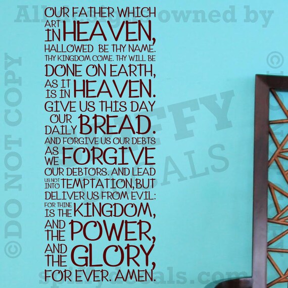 The Lord's Prayer Bible King James Matthew 6913 Etsy