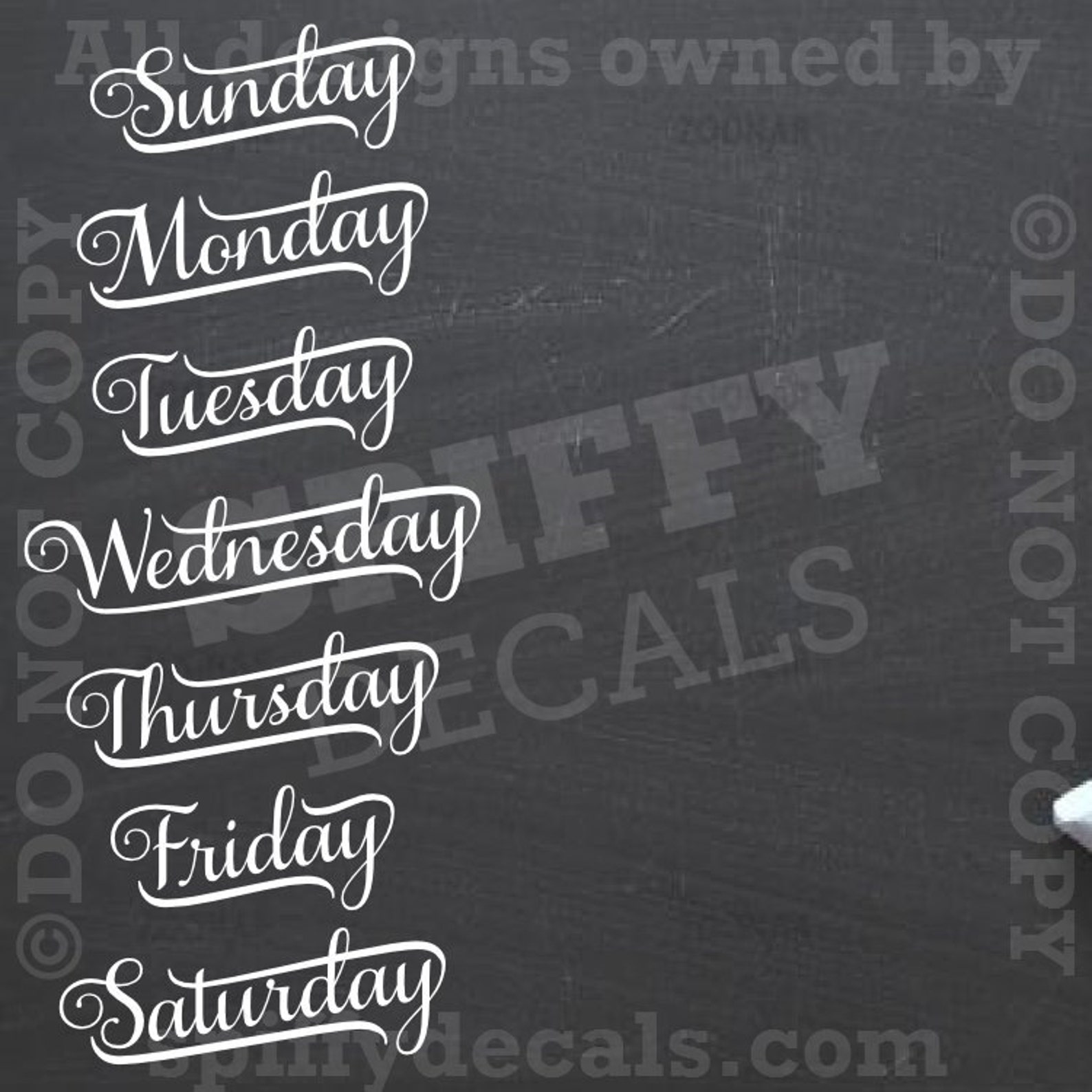 chalkboard-calendar-days-of-the-week-removable-vinyl-wall-etsy