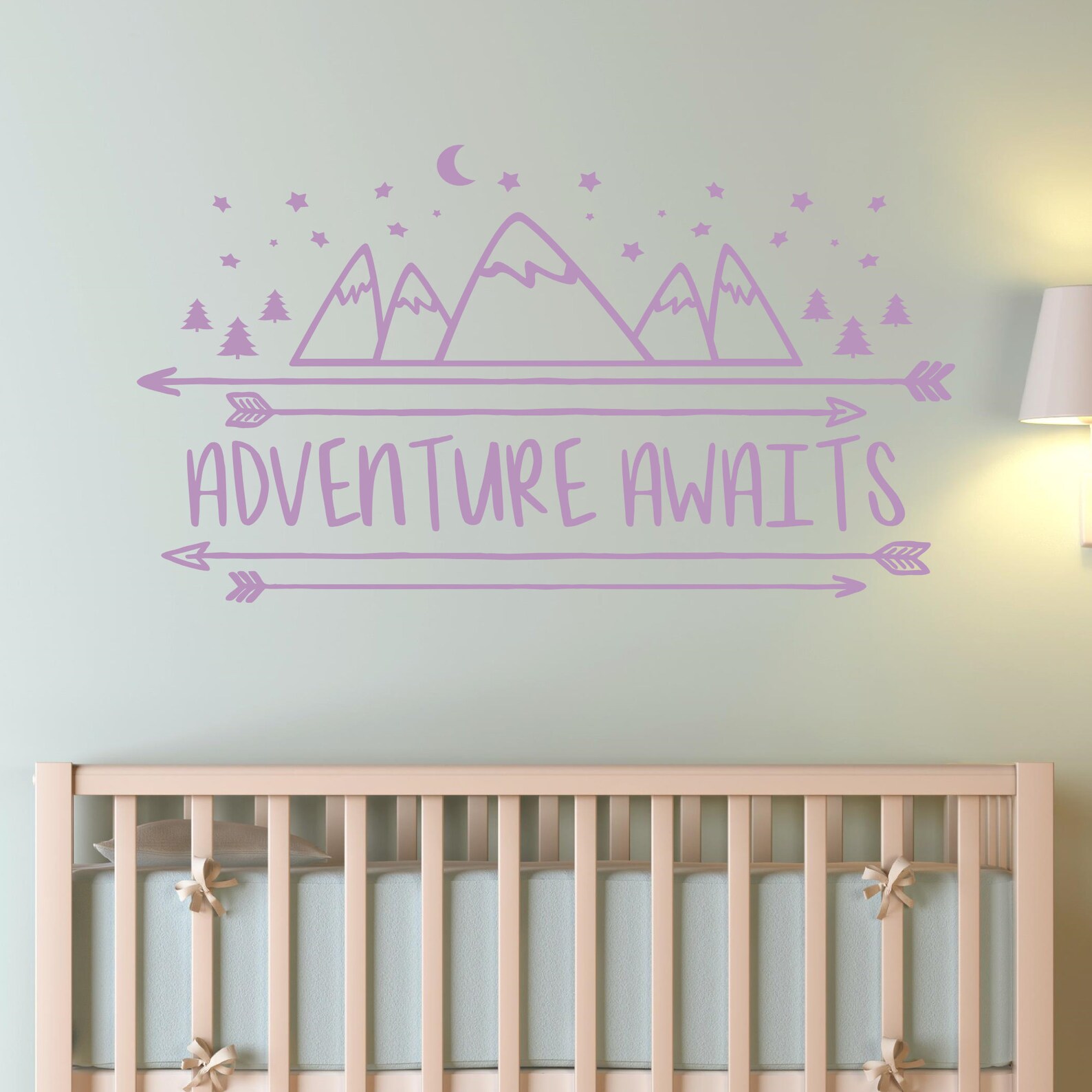 Adventure Awaits Wall Decal Vinyl Sticker Quote Travel With Arrow ...
