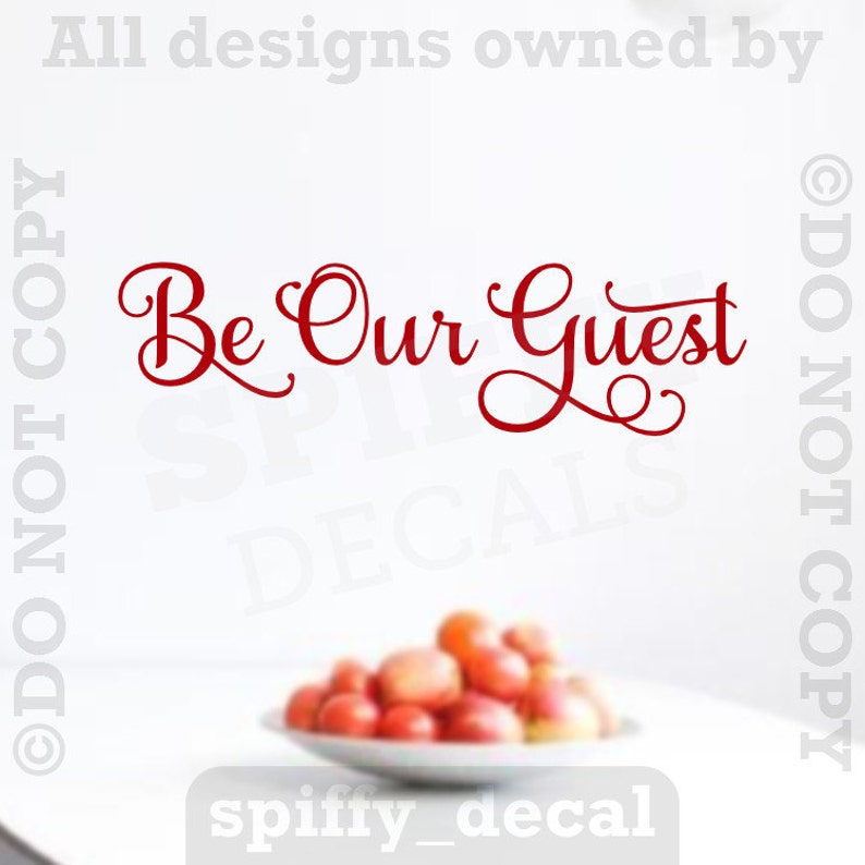 Be Our Guest Vinyl Wall Decal Sticker Quote Family Kitchen Lettering Decor image 4