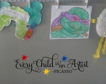 Every Child Is An Artist Vinyl Wall Decal Sticker Nursery Decor Pablo Picasso