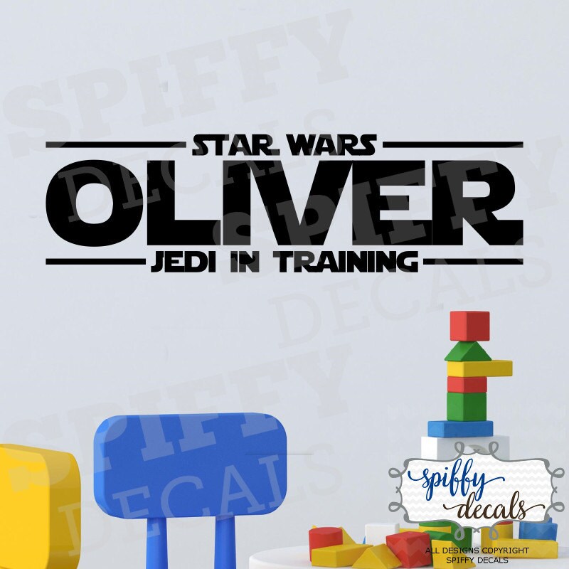 Star Wars Personalized Name Jedi in Training Vinyl Wall Decal | Etsy