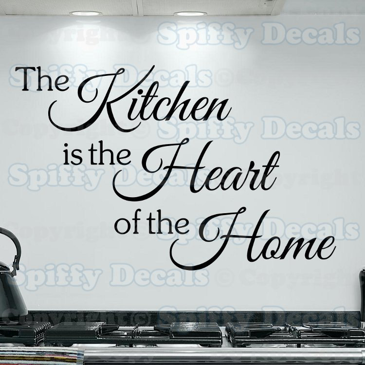 The Kitchen is the Heart of the Home Vinyl Wall Decal Sticker Decor ...