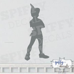 Peter Pan Silhoutte Custom Vinyl Wall Decal Decor Sticker Walt Disney Tinkerbell Spiffy Decals