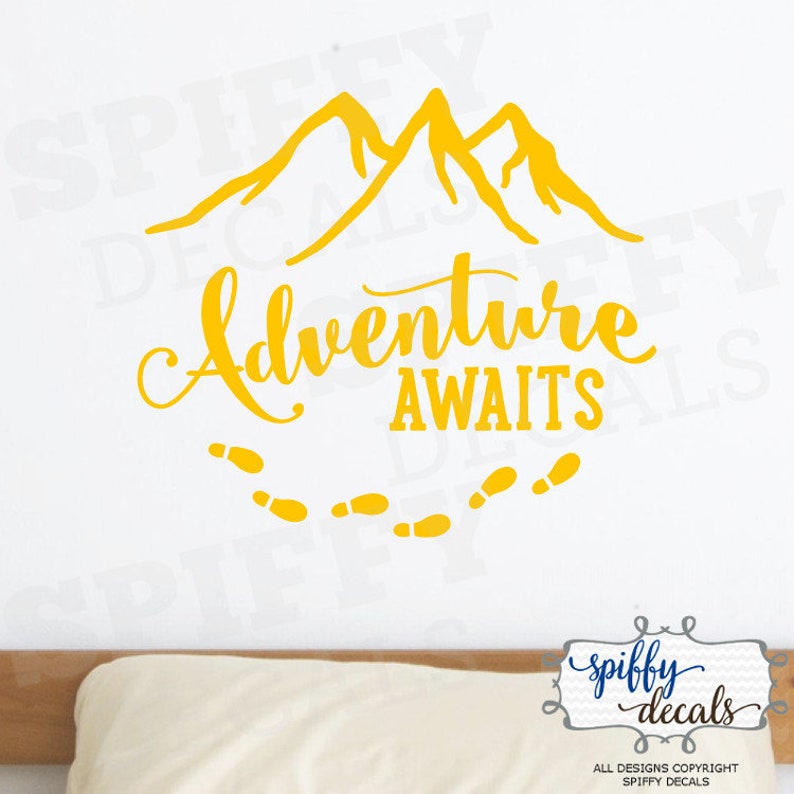 Adventure Awaits Wall Decal Vinyl Sticker Quote Travel With Etsy