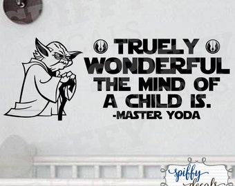 Truly Wonderful The Mind Of A Child Is - Master Yoda Vinyl Wall Decal Sticker STAR WARS