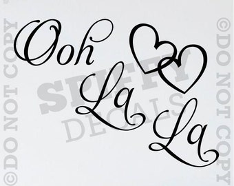 Ooh La La Paris French Fancy Hearts Vinyl Wall Decal Sticker Decor