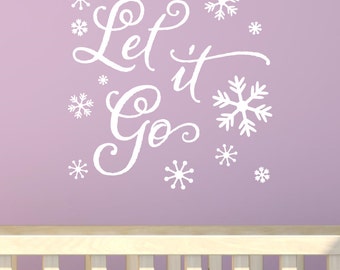 Let It Go Snowflakes Vinyl Wall Decal Sticker Decor Walt Disney Frozen Anna Elsa Olaf