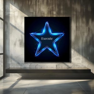Execute – Minimalistisk motiverande väggkonst (digital nedladdning)