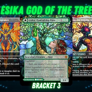 Esika God of the Tree Proxy Commander Deck, MTG EDH Stained Glass Art