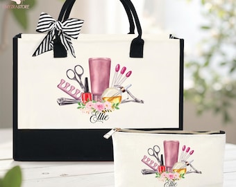 Personalized Tote Bag, Custom Nail Tech, Personalized Nail Tech Gift, Great Nail Tech Gift Idea, Salon Tote Bag, Manicurist Gift, Salon Tote