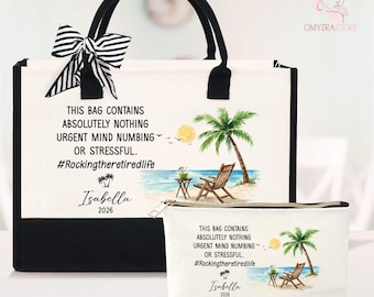 Personalized Retirement Gift for Women, Retired 2026 Tote Bag, Funny Retirement Beach Bag, Coworker Leaving Gift, Mothers Day Gift