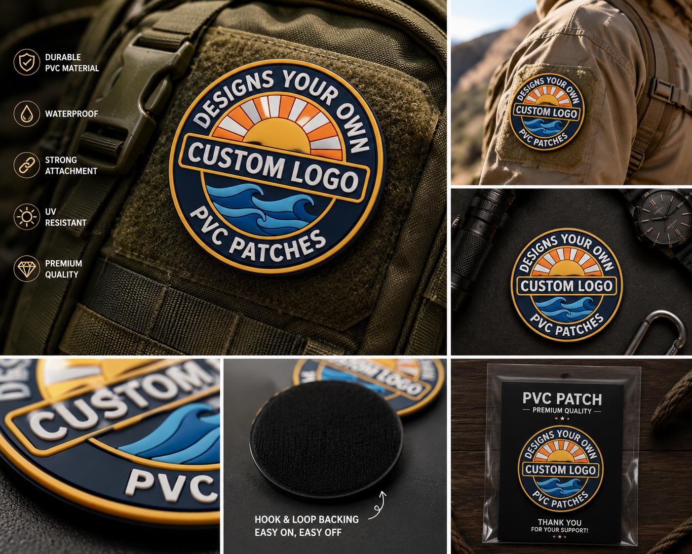 USA Flag PVC Patch, Tactical American Morale Badge, Hook and Loop ...