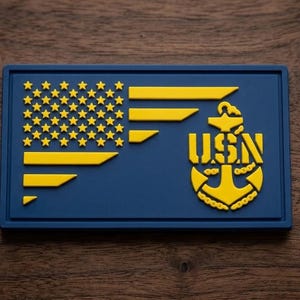 US Navy PVC Patch, Tactical Morale Patch, Hook and Loop Military Badge, USN Anchor Emblem, Patriotic Gift for Sailor or Veteran