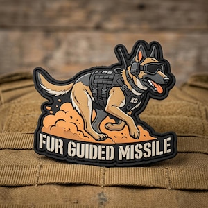 Belgian Malinois PVC Patch, Fur Guided Missile Morale Badge, K9 Hook And Loop Tactical Gear