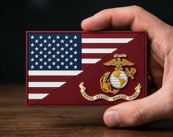 USMC US Flag PVC Patch Military Morine Corps Tactical Badge Hook Loop Emblem Combat Gear Backpack Uniform Morale Patch for Veteran