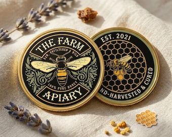 Honey Bee Metal Challenge Coin, Double Sided Bee Coin for Collectors, Nature Inspired Gift, Keepsake Coin for Gardeners, Lucky Bee Token