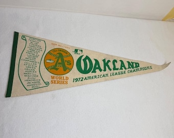 Flaga filcowa Oakland A's World Series z 1972 r., 30 cali, MLB Swingin' A's