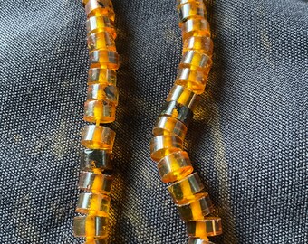Amber roundel gemstone necklace