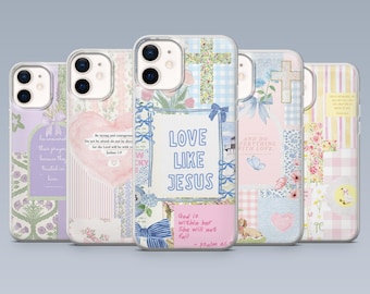 Capa para celular com versículo bíblico e Salmo cristão para iPhone 17 Pro, 16, 15, 14, 13, 12, Samsung S25, S24, S23Fe, S22, A16, A26, A56, Pixel 10, 9 Pro