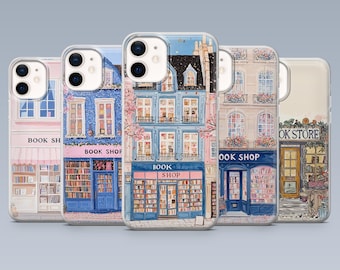 Bookshop Phone Case Library Book Store for iPhone 17Pro 16 15, 14, 13, 12, Samsung S25, S24, S23Fe, S22, A16, A26, A56, Pixel 10, 9Pro