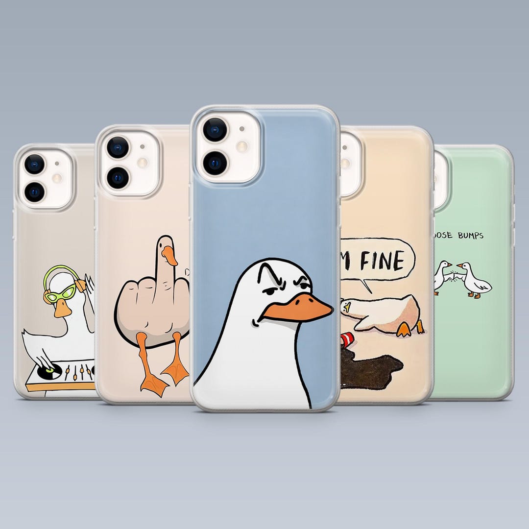 Funny Goose Phone Case Duck Meme for iPhone 17pro, 16, 15, 14, 13, 12 ...