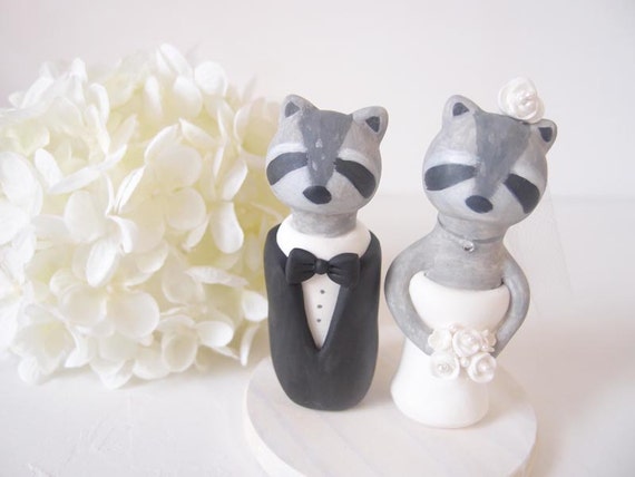  Custom  Love Wedding  Cake  Toppers  Raccoon with base Etsy