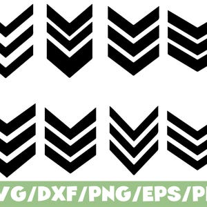 Geometrisk Chevron SVG Silhuett Bundle, Modern Randig Clipart Design