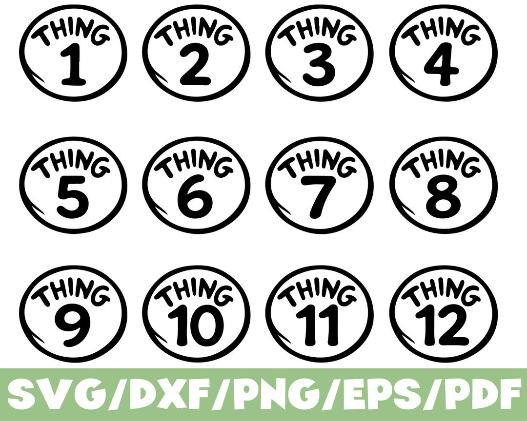 12 Month Baby Milestone SVG Silhouette Bundle Thing 1-12 Monthly ...