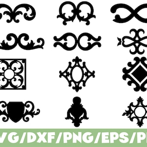 Dekorativa möbelapplikationer SVG-silhuettpaket för vintage träaccentdesigner