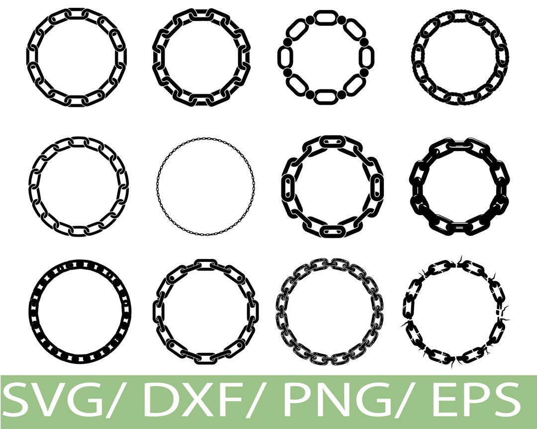 Chain Circle SVG Bundle, Silhouette Cut Files (digital Download - Etsy