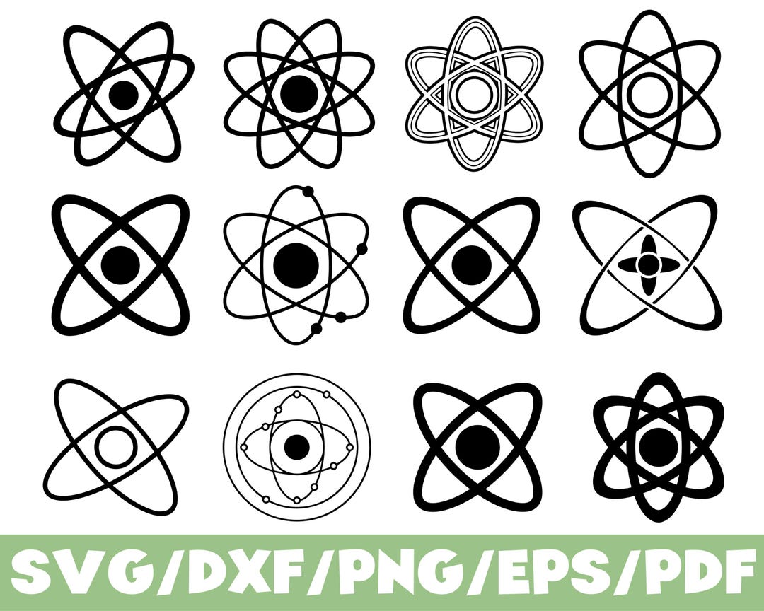 Am Science Element Svg Atomic Atom SVG Silhouette Bundle Science Symbol Physics Design Set - Etsy
