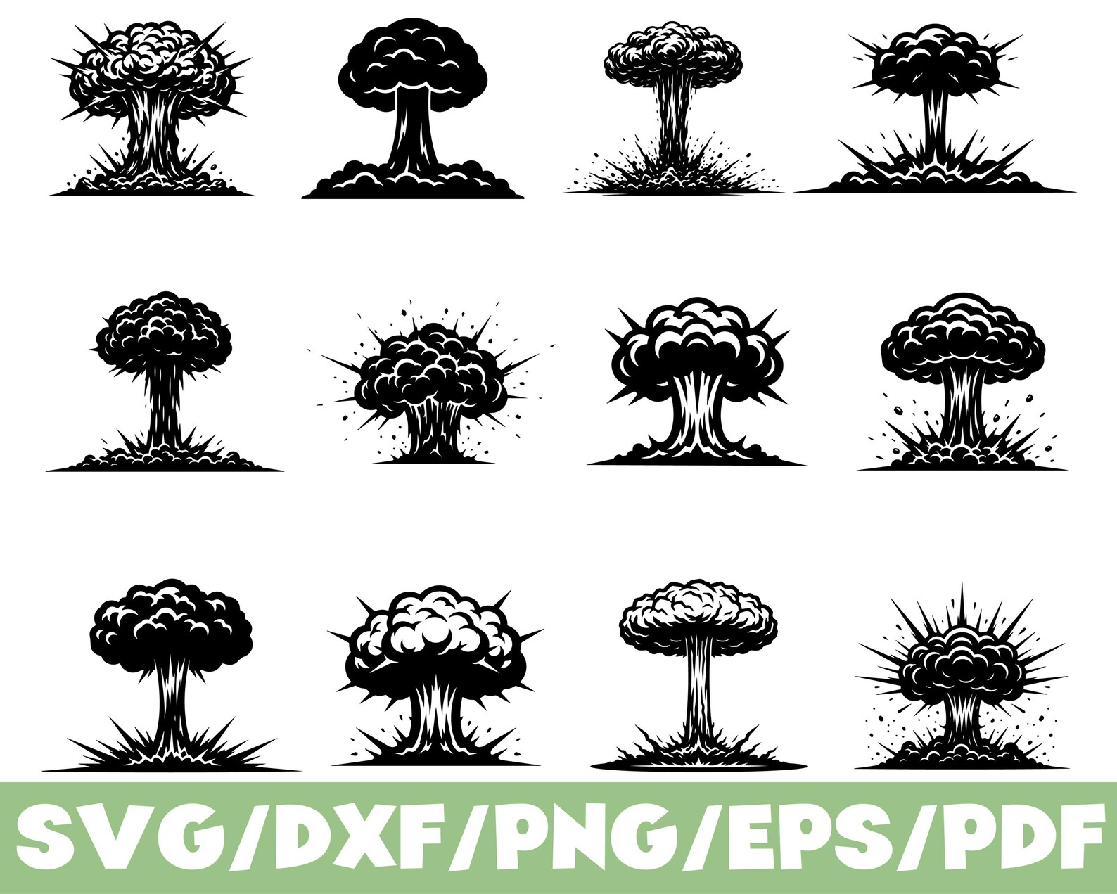 Explosion Cjoud Svg Explosion Cloud SVG Silhouette Bundle Blast Smoke Boom Clipart Set - Etsy