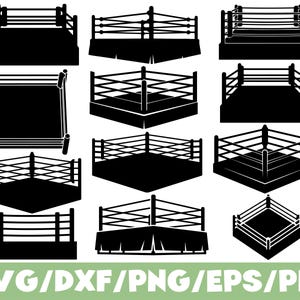 Boxningsring SVG Silhuett Bundle Wrestling Ring Sport Arena Fight Design
